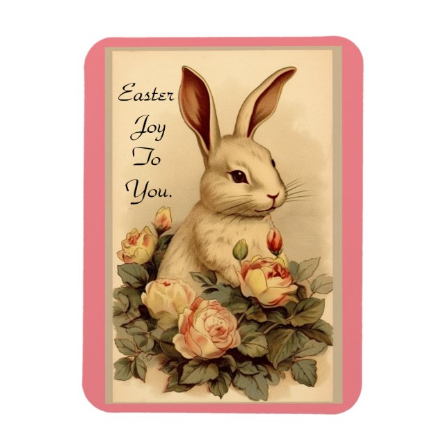 Bunny con imán flexible de flores (Vertical)