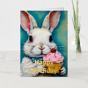 Bunny con un pastel cumpleaños