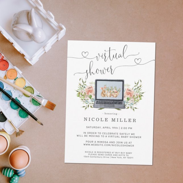 Bunny de primavera | Invitación virtual a Baby Sho (Subido por el creador)