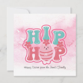 Bunny Egg Hunt Hip Hop Feliz Pascua Acuarela  