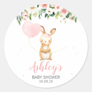Bunny Floral Rosa Y Sello para sobres De Globo