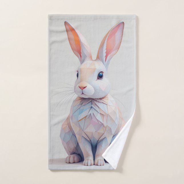 Bunny Pastel de bajo contenido de poly (Toalla de mano)
