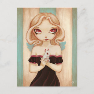 Bunny - postal del conejito albino de hadas