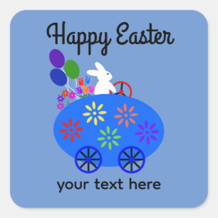 Bunny Riding Egding Car #2-2 Pegatinas