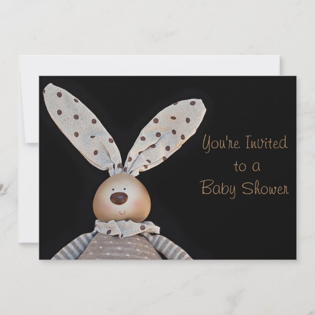 Bunny unisex invitaciones a la ducha de bebé en ne (Anverso)