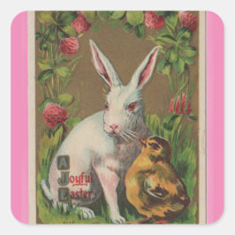 Bunny vintage con Pegatina de Pascua de Chick