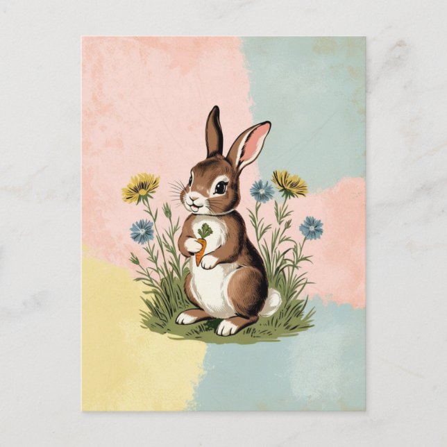 Bunny vintage - Nostalgic Tarjeta de Pascua (Anverso)