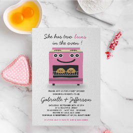 Buns Rosados En La Invitación De Baby Shower De Lo