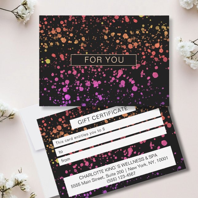 BUNTE KLECKSE BUSINESS  CERTIFICATE gift for you (Simple, modern design. Add your data, company details in minutes. Add a pop of color and creativity )