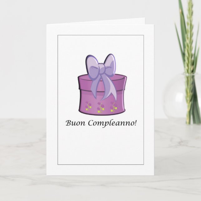 Buon Compleanno - feliz cumpleaños en tarjeta (Anverso)