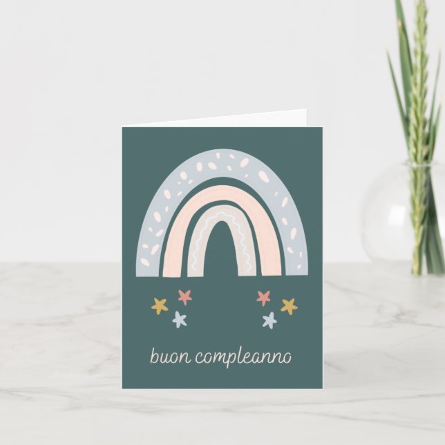 Buon compleanno tarjeta de cumpleaños italiana arc (Anverso)