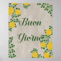 Buon Giorno Lemon Floral- Arte de inspiración ital