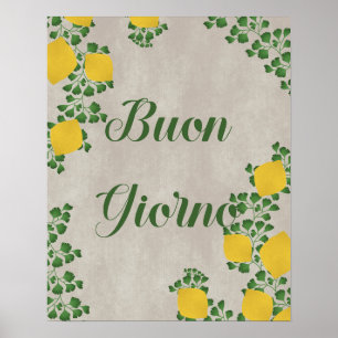 Buon Giorno Lemon Floral- Arte de inspiración ital