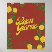 Buon Giorno Lemon Floral- Arte de inspiración ital