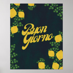 Buon Giorno Lemon Floral- Arte de inspiración ital