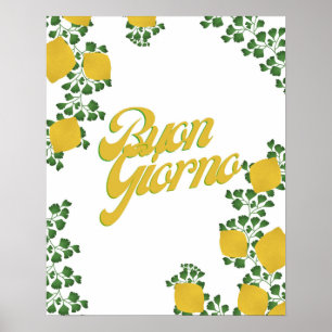 Buon Giorno Lemon Floral– Arte de inspiración ital