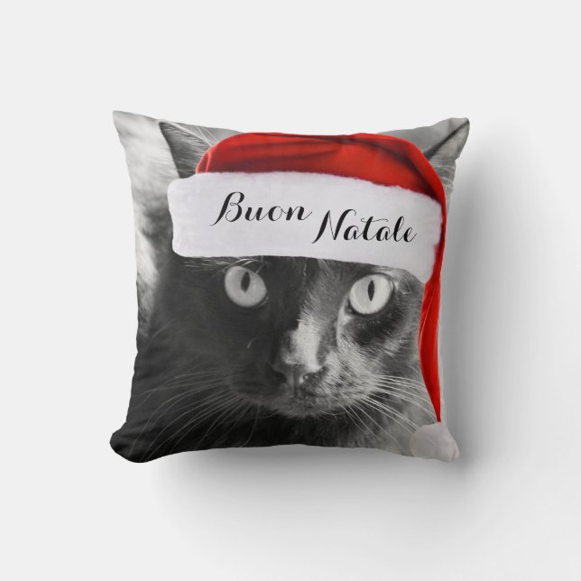 Buon Natale, almohada italiana del navidad del (Anverso)