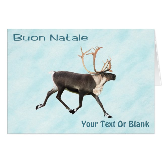 Buon Natale - Caribou (Reno) De Nieve (Anverso (Horizontal))
