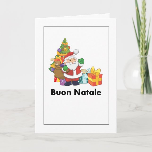 Buon Natale en tarjeta italiana del día de fiesta (Anverso)
