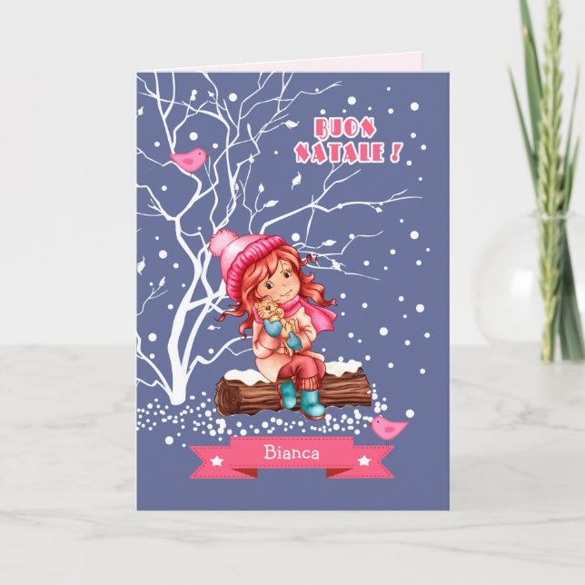Buon Natale. Tarjeta de saludo de navidades en ita (Anverso)