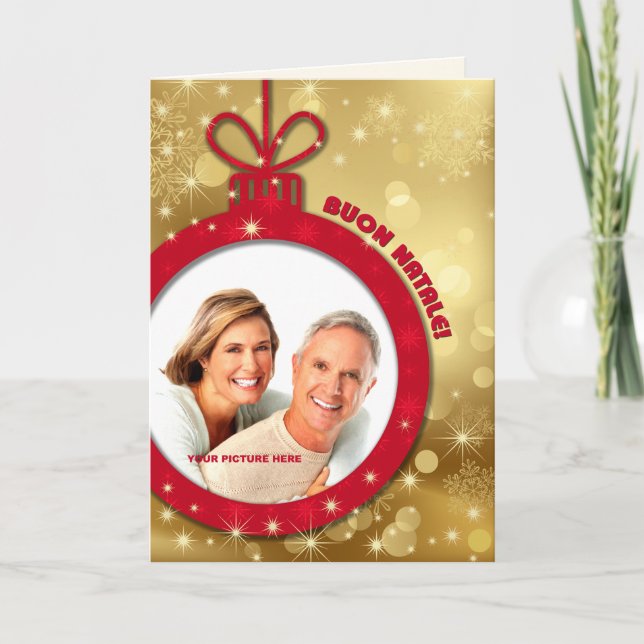 Buon Natale. Tarjeta fotográfica personalizado en  (Anverso)