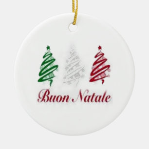 Buon Natale Tri Color Ornamento de Navidad