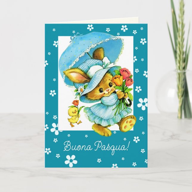 Buona Pasqua. Tarjeta de Pascua en italiano (Anverso)