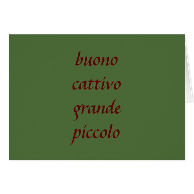 BUONO CATTIVO GRANDE PICCOLO-ITALIANO AMOR SIGNIFI (Anverso (Horizontal))