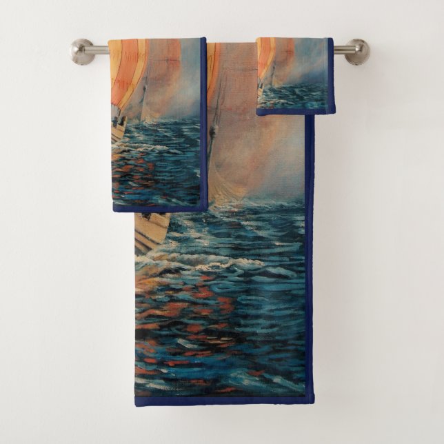 Buque de avioneta/barco largo en vela sobre guarni (In situ)