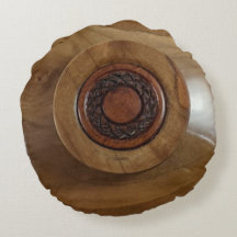 Buque de madera y tapa de madera Almohada redonda
