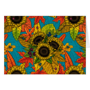 Buqué de otoño en azul