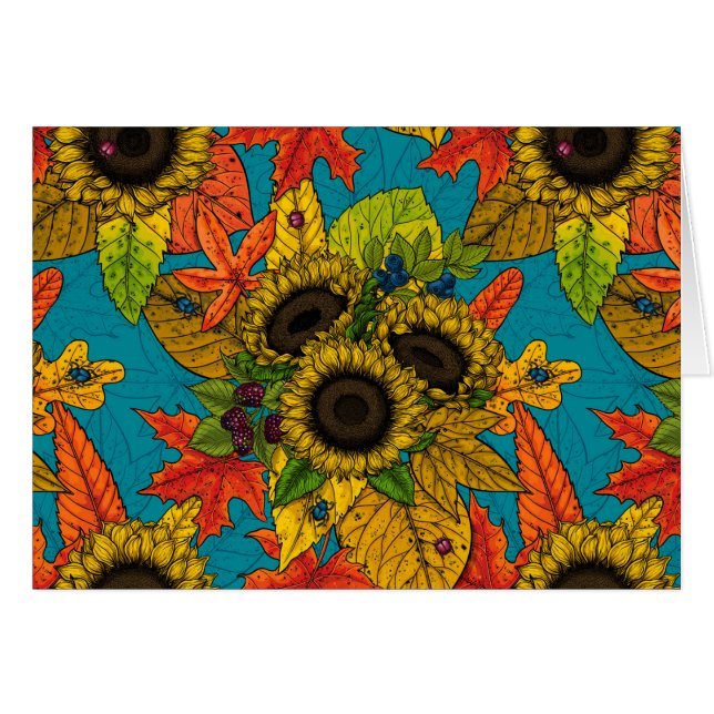 Buqué de otoño en azul (Anverso (Horizontal))