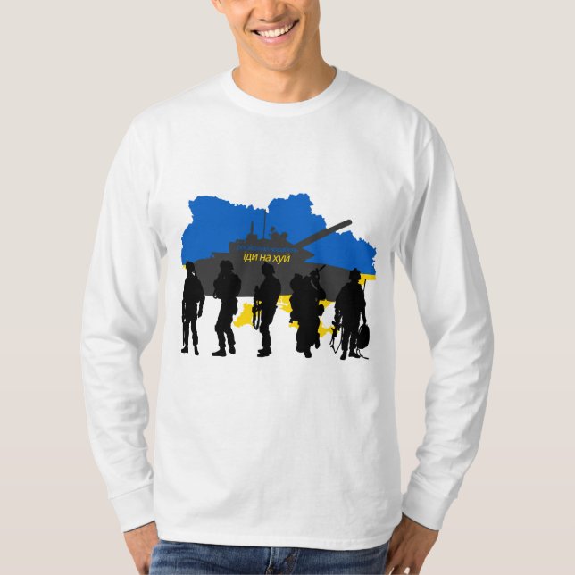 Buque ruso Idi Nahui , guerra en camiseta ucranian (Anverso)