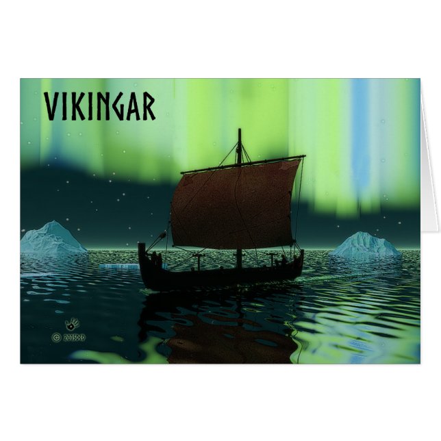 Buque Viking Y Luces Del Norte (Anverso (Horizontal))