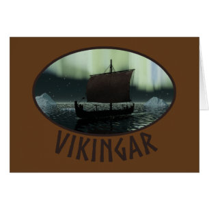 Buque Viking Y Luces Del Norte