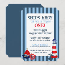 Buques Ahoy Cumpleaños de nuestro bebé niño