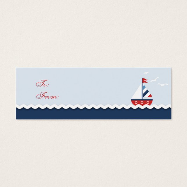 ¡Buques Ahoy! Skinny Gift Tag (Frente)