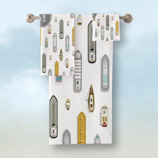 Buques náuticos Monograma sobre el río blanco con (Subido por el creador)