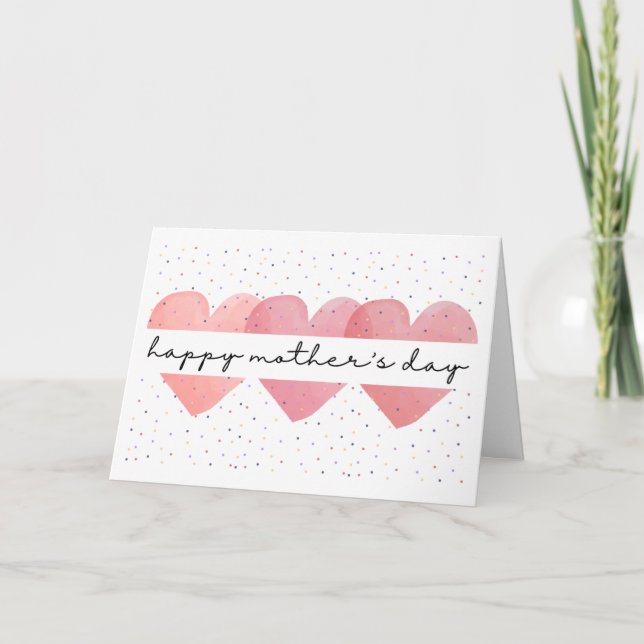 Buquete de corazón Feliz Día de la Madre tarjeta (Anverso)