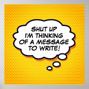 Burbuja de pensamiento de arte pop de cómic person