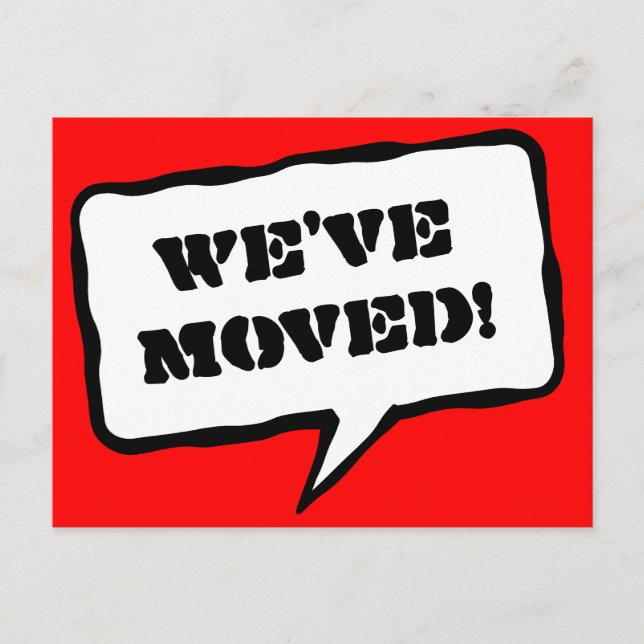 Burbuja de voz moviendo postales para nuevo hogar (Anverso)