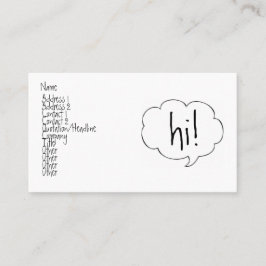 ¡BURBUJA HI! tarjeta del perfil