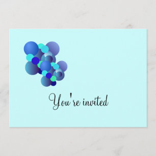 Burbujas azules Invitación a la fiesta de cumpleañ