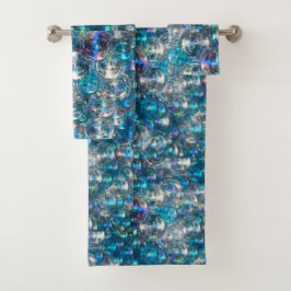 Burbujas Burbujas Pequeñas Toalla De Baño Set Blue