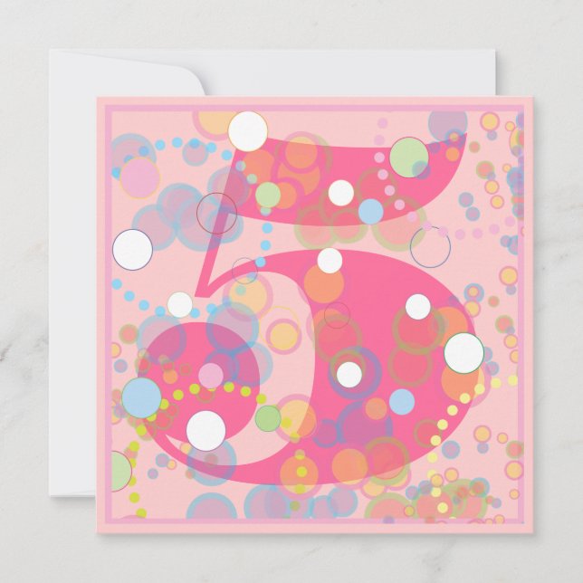 Burbujas coloridas cualquier invitación de la (Anverso)