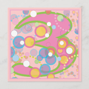 Burbujas coloridas Invitación a fiesta de cumpleañ