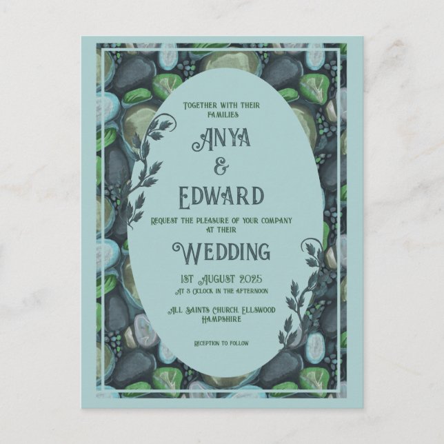 Burbujas de agua - Invitación a la boda (Anverso)
