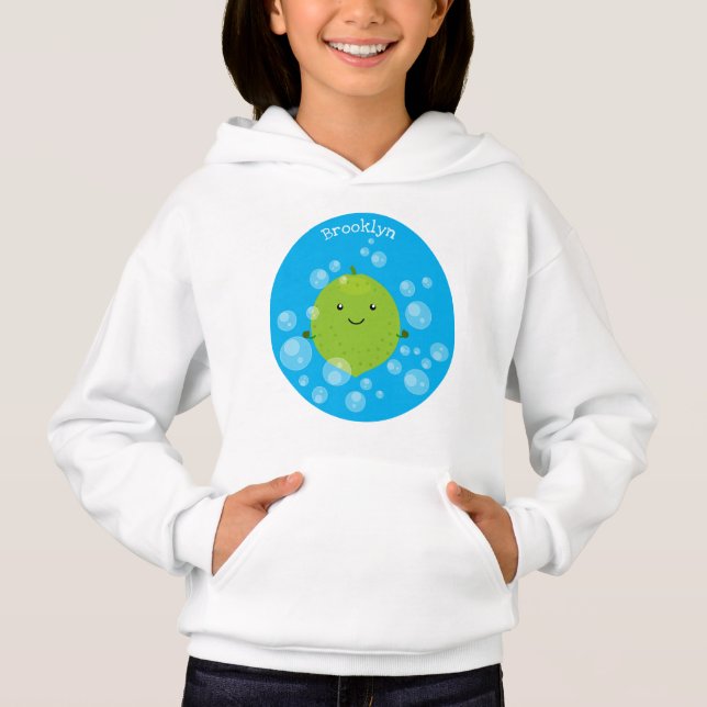 Burbujas de cal verde suave ilustracion personaliz (Anverso)