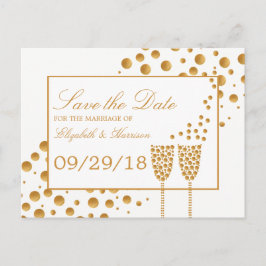 Burbujas de Champagne Dorado para Anuncio de Boda
