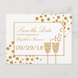 Burbujas de Champagne Dorado para Anuncio de Boda